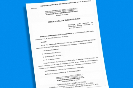 PREFEITURA DE DUQUE DE CAXIAS DECRETA PONTO FACULTATIVO